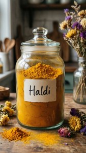 Haldi Jar in Kitchen