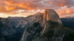 Half Dome Sunrise Clouds