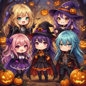 Halloween Chibi Group