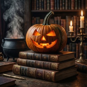 Halloween Library Still Life
