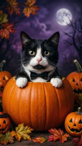 Halloween Pumpkin Cat