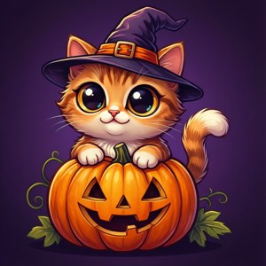 Halloween Witch Cat