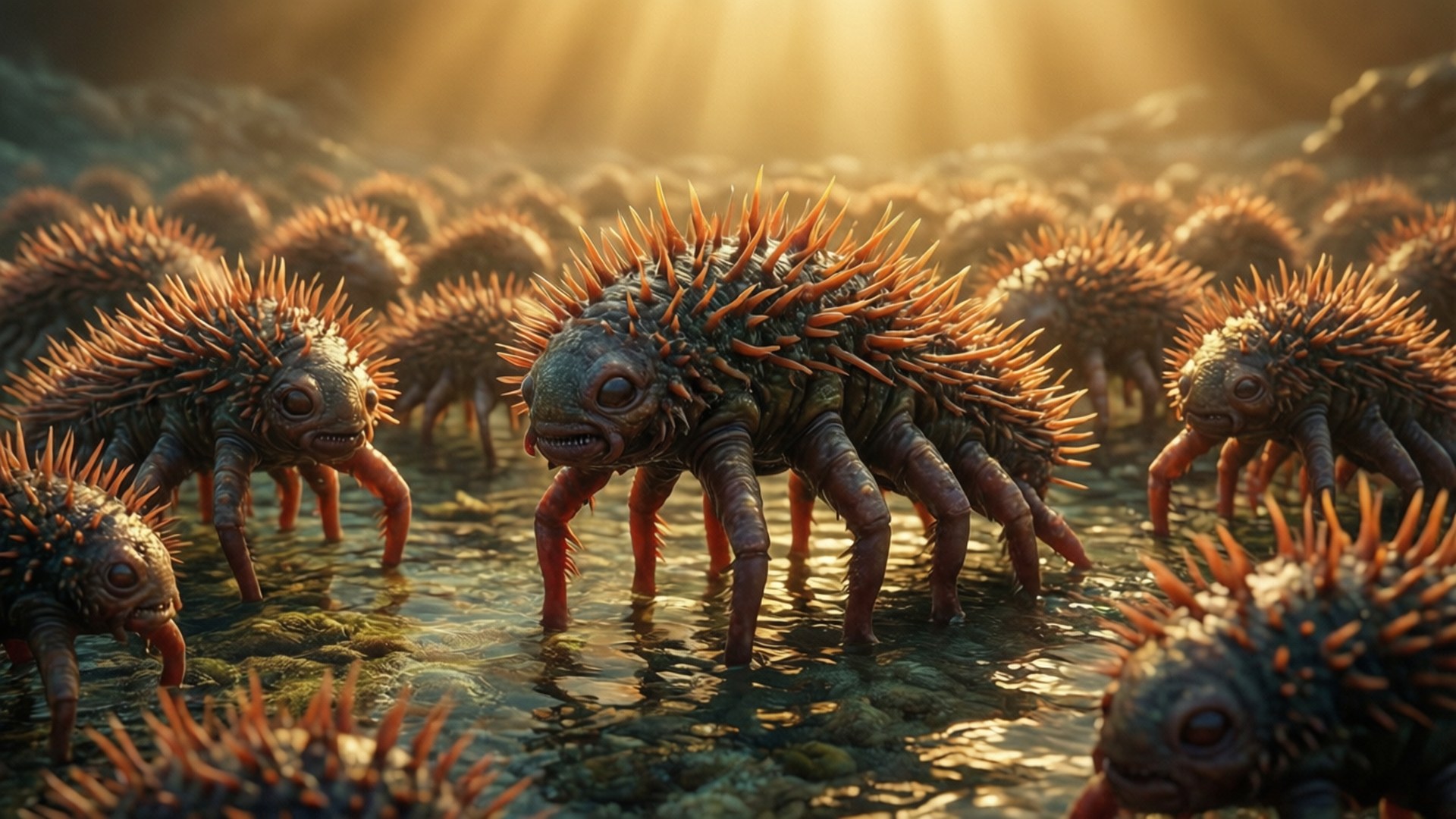 Hallucigenia Stilt Walkers by Wallpapers.art Studio