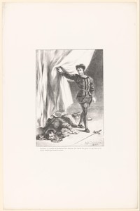 Hamlet bij het lijk van Polonius