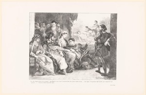 Hamlet en koning Claudius tijdens de toneelvoorstelling