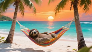 Hammock Sloth Sunset