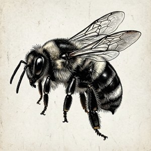 Hand-Drawn Bumble Bee Sketch