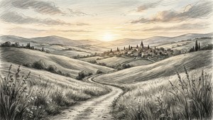 Hand-Drawn Hillside Journey