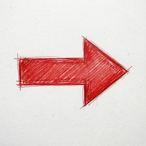 Hand-Drawn Red Arrow