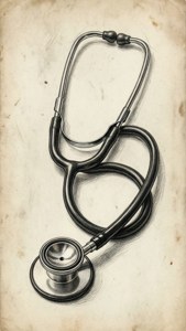 Hand Drawn Stethoscope Sketch
