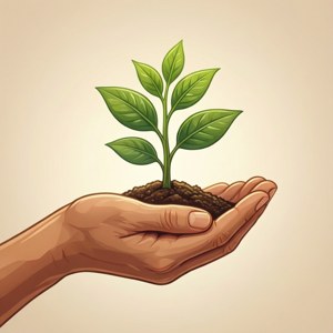 Hand Holding Sprout