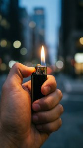 Hand Lighting Up