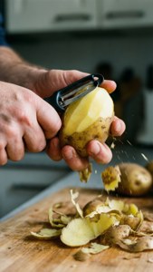 Hand Peeling Potato