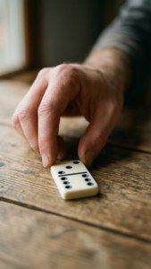 Hand Placing Domino