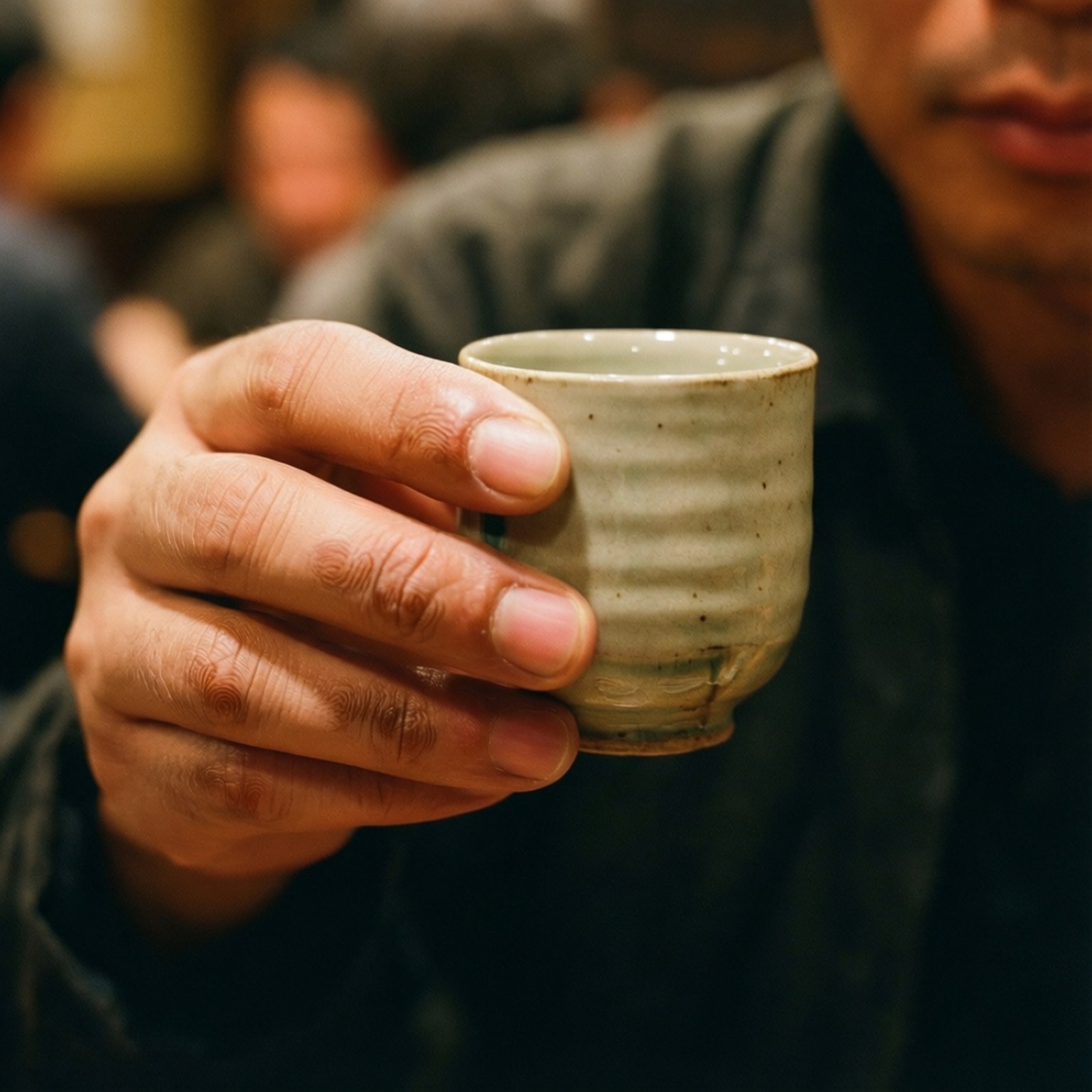 Hand with Sake Cup by Wallpapers.art Studio