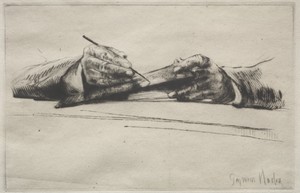 Hands Drypointing
