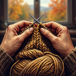 Hands Knitting Chunky Yarn