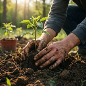 Hands Planting Sapling