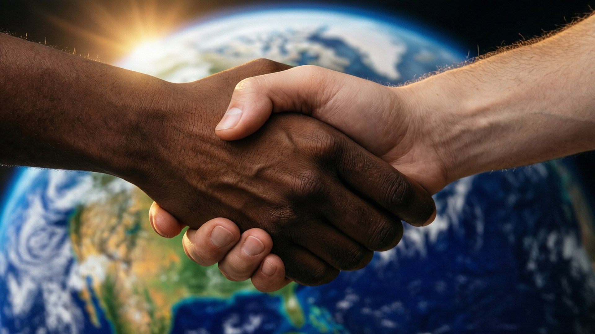Handshake Across Borders by Wallpapers.art Studio