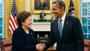 Handshake with President