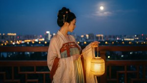 Hanfu Lady and Moon