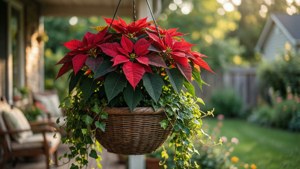 Hanging Poinsettia Basket