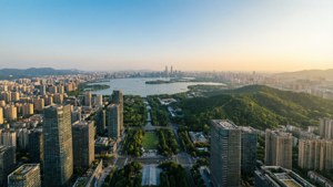 Hangzhou City and Lake Panorama