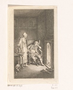 Hanss Peter Friedrich von Bernklau zittend voor de haard