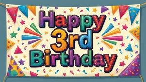 Happy 3rd Birthday Banner