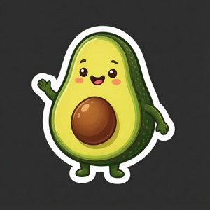 Happy Avocado Sticker