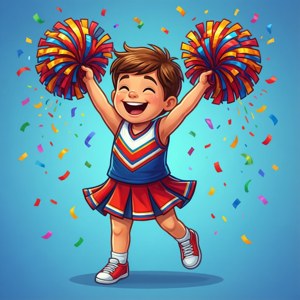Happy Boy Cheerleader