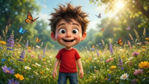 Happy Boy in Meadow
