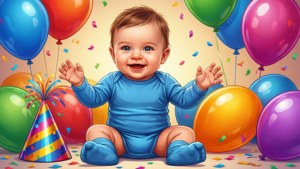Happy Boy with Balloons