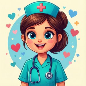 Happy Cartoon Nurse