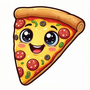 Happy Cartoon Pizza