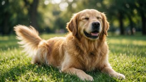 Happy Dog in Park