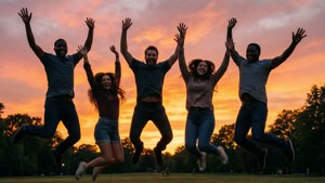 Happy Friends Jumping