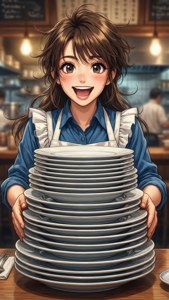 Happy Glutton Waitress