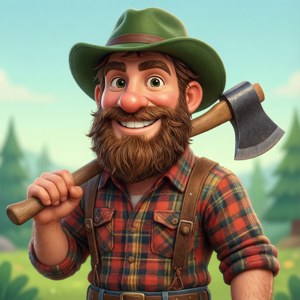 Happy Lumberjack Cartoon