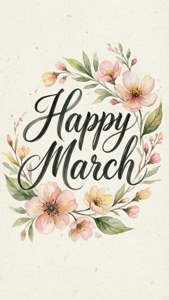 Happy March Calligraphy