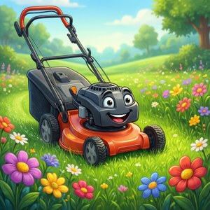 Happy Mower Cartoon
