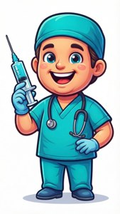 Happy Phlebotomist Cartoon