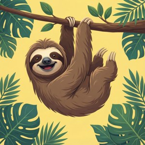 Happy Sloth Hanging