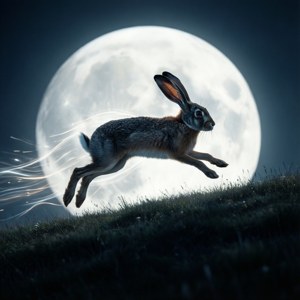 Hare Under Full Moon