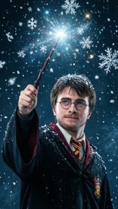Harry Casts Christmas Snow