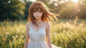 Haruka in Sunlit Meadow