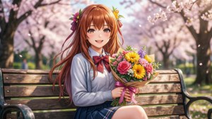 Haruka with Flower Bouquet