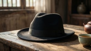 Hat with Tea Scene