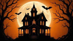 Haunted House Moon Bats