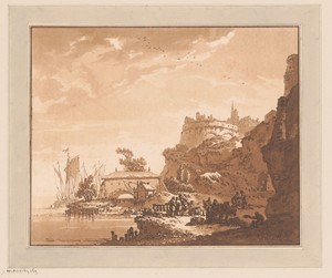 Haven bij een stadsmuur, mogelijk in de buurt van Nerva